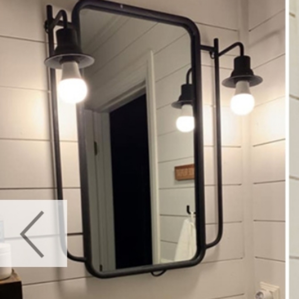 DecorSteals, Metal wall mirror w/ sconce lamps